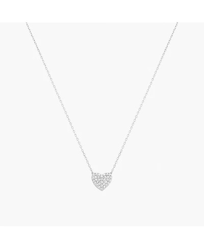 Sterling Silver 18k Gold Plated Crystal Heart Necklace