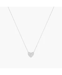 Sterling Silver 18k Gold Plated Crystal Heart Necklace