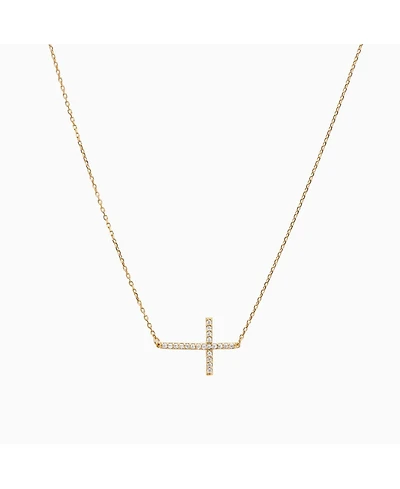 Sterling Silver 18k Gold Plated Horizontal Cross Necklace – Faith-Inspired Jewelry, Trending for Summer