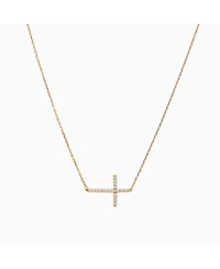 Sterling Silver 18k Gold Plated Horizontal Cross Necklace, Summer