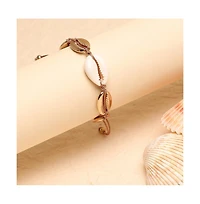 Sohi Women's Gold Metallic Shell Charm Bracelet