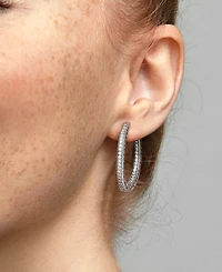 Pandora Sparkle and Hearts Hoop Earrings