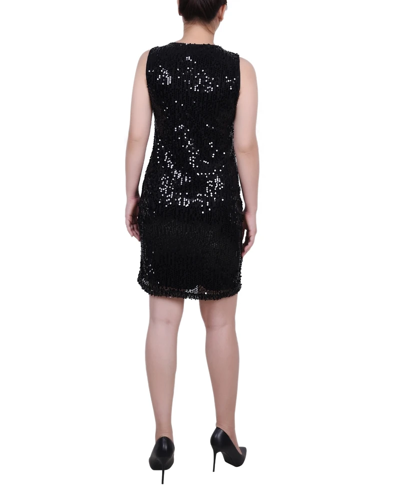 Ny Collection Women's Sequined Bolero Jacket and Dress, 2 Piece Set