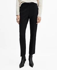 Mango Women's Belt Straight-Fit Pants