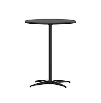 24" Round Wood Cocktail Table With 30" And 42" Columns