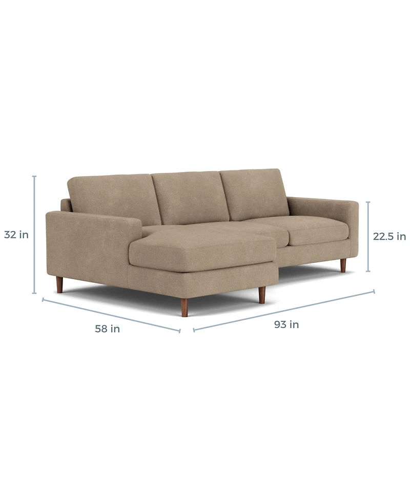 Closeout! EQ3 Oskar 2-Pc. Fabric Sectional Sofa