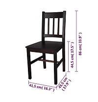 Dining Chairs 2 pcs Dark Brown Pinewood