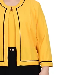 Ny Collection Plus 3/4 Sleeve Dress, 2 Piece Set