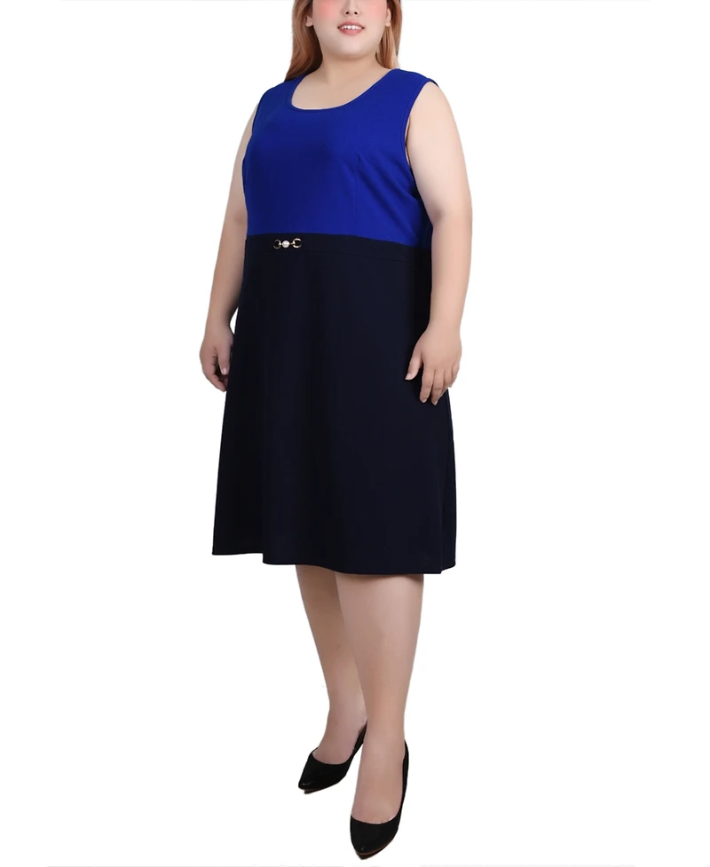 Ny Collection Plus Size 3/4 Sleeve Dress, 2 Piece Set