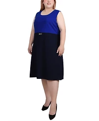 Ny Collection Plus Size 3/4 Sleeve Dress, 2 Piece Set