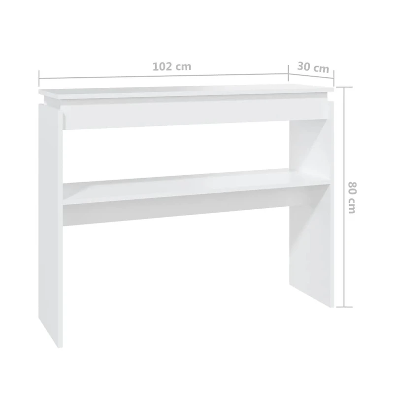Console Table White 40.2"x11.8"x31.5" Engineered Wood