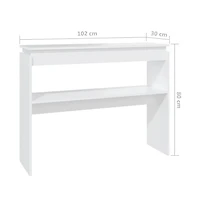 Console Table White 40.2"x11.8"x31.5" Engineered Wood