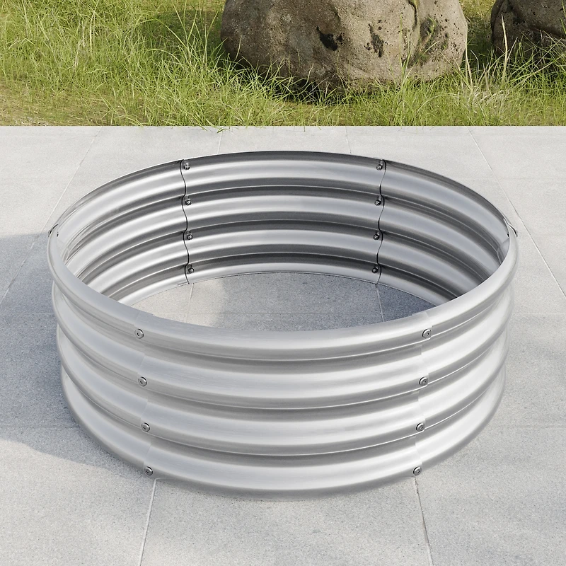 32.0811.4" Tall Round Raised Garden Bed, Metal Raised Beds for Vegetables, Outdoor Garden Raised Planter Box, Backyard Patio Planter Raised Beds