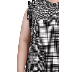 Ny Collection Plus Size Sleeveless Crepe Top with Chiffon Ruffles