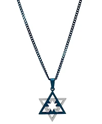Blackjack Men's Star of David 24" Pendant Necklace in Stainless Steel