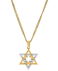 Blackjack Men's Star of David 24" Pendant Necklace in Stainless Steel