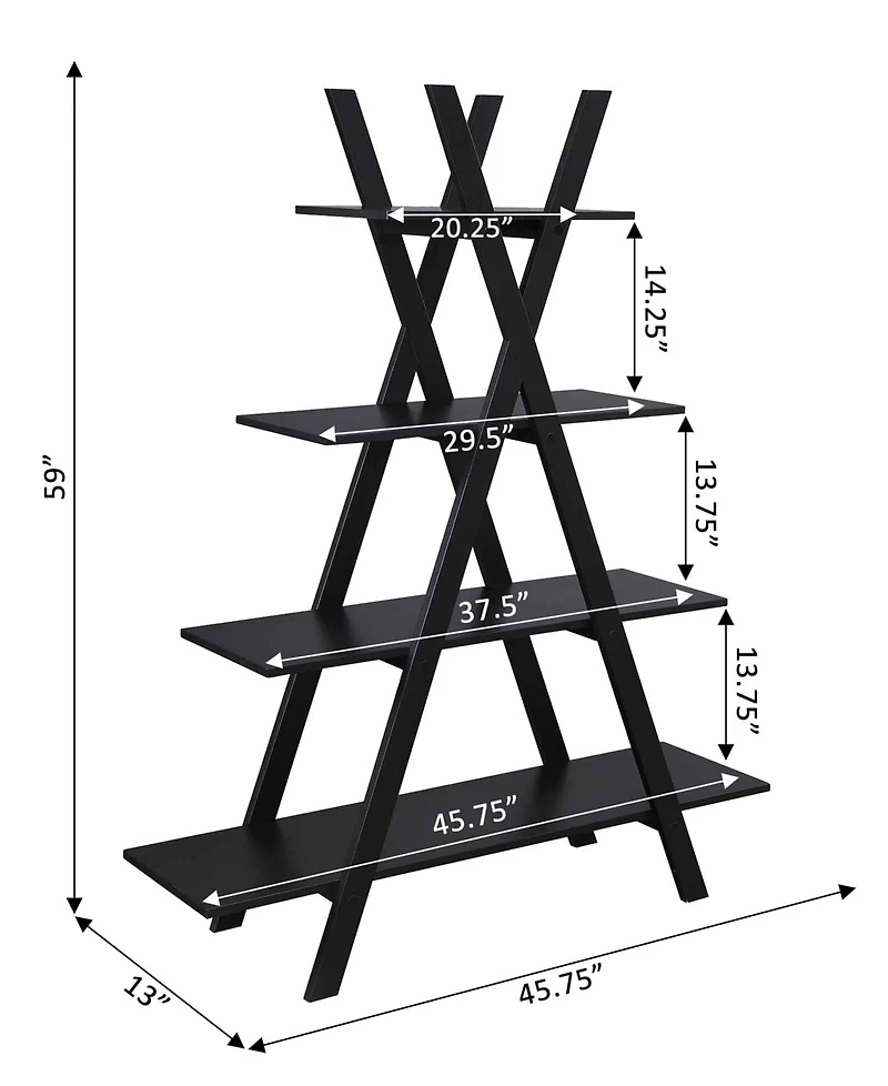Convenience Concepts 45.75" Medium Density Fiberboard (Mdf) Oxford a Frame Bookshelf