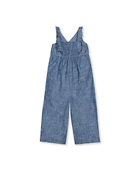 Hope & Henry Girls' Sleeveless Ruffle Neck Jumpsuit