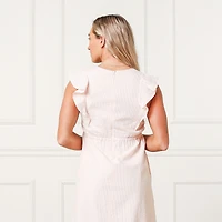Hope & Henry Women's Flutter Sleeve Seersucker Dress