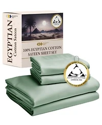 100 Egyptian Cotton Sheets Full Sateen Set. These Luxury Bed Sheets Set Bear The Official Gold Seal Of Authenticity From Egyptian Cotton Association.