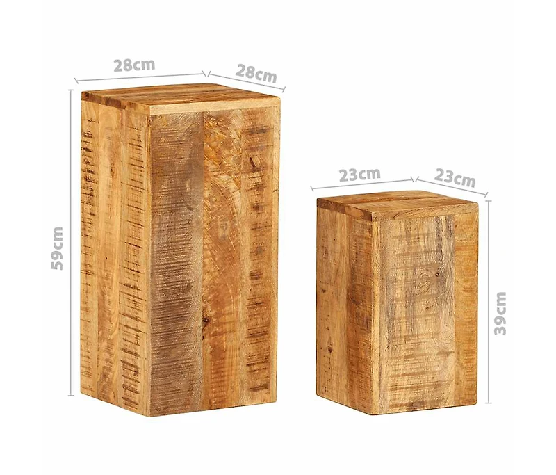 Plant Stands 2 pcs Solid Wood Mango