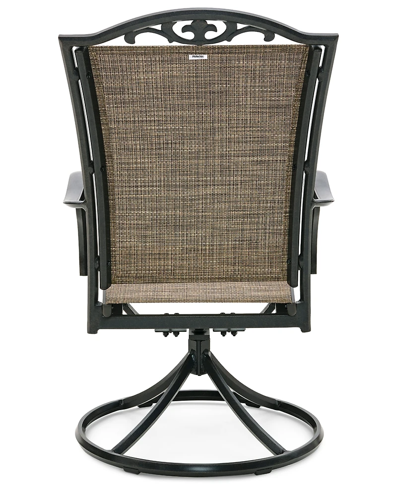 Wythburn Mix and Match Filigree Sling Outdoor Swivel Chair, Created for Macy's