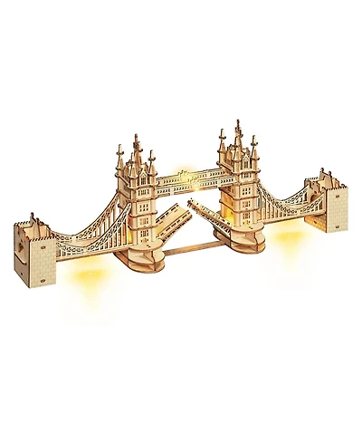 Flash Popup Diy 3D Wooden Puzzle with Led Lights - Tower Bridge - 113pcs