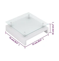 Coffee Table with Glass Top White