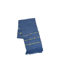 50" x 60" Tabb Indigo & Citron Handcrafted Textured Tufts Throw Blanket