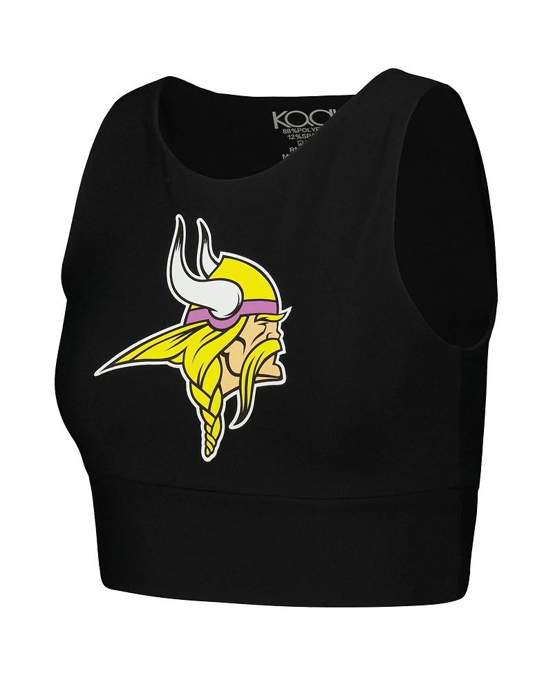 Women's Black Minnesota Vikings Leggings and Midi Bra Set