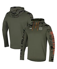 Men's Under Armour Olive Auburn Tigers Freedom Quarter-Zip Pullover Hoodie