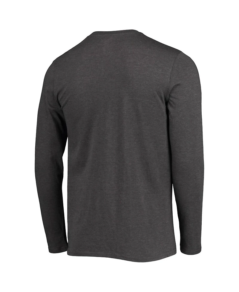 Men's Concepts Sport Scarlet, Heathered Charcoal Distressed Nebraska Huskers Meter Long Sleeve T-shirt and Pants Sleep Set