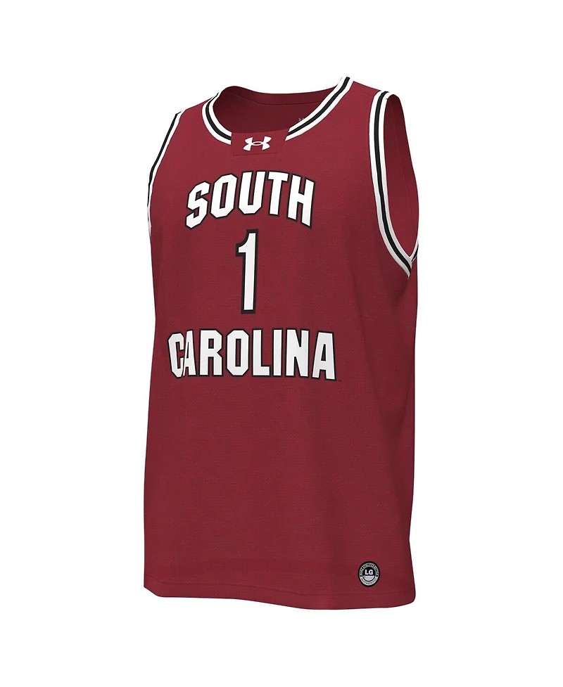Men's Under Armour #1 Garnet South Carolina Gamecocks Replica Basketball Jersey