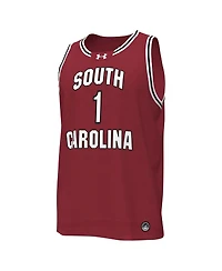Men's Under Armour #1 Garnet South Carolina Gamecocks Replica Basketball Jersey