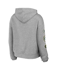Women's Wear by Erin Andrews Heather Gray Green Bay Packers Full-Zip Hoodie