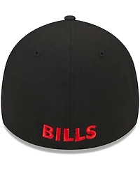 Men's New Era Black Buffalo Bills Throwback Main 39THIRTY Flex Hat