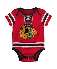Infant Boys and Girls Red Chicago Blackhawks Hockey Jersey Bodysuit
