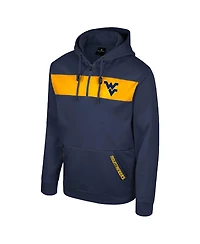 Men's Colosseum Navy West Virginia Mountaineers Quarter-Zip Hoodie