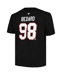 Men's Profile Connor Bedard Black Chicago Blackhawks Big and Tall Name and Number T-shirt