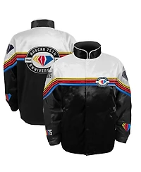 Men's Checkered Flag Sports Black Nascar 75th Anniversary Nylon Full-Snap Jacket