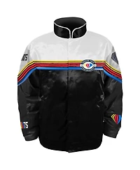 Men's Checkered Flag Sports Black Nascar 75th Anniversary Nylon Full-Snap Jacket