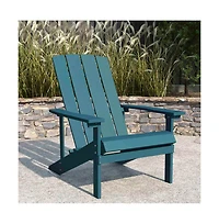 Riviera Azure Adirondack Patio Chairs With Vertical Lattice Back And Weather Resistant Frame
