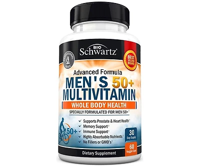Men's 50+ Multivitamin Capsules, Bioschwartz, 60ct
