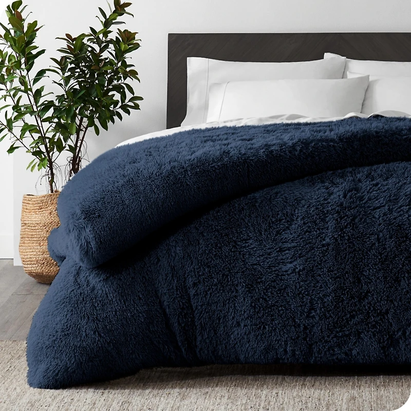 Bare Home Shaggy Faux Fur Duvet Cover