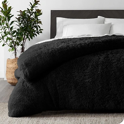 Bare Home Shaggy Faux Fur Duvet Cover