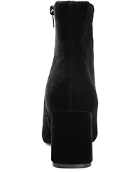 Journee Collection Women's Hazara Wide Width Velvet Block Heel Dress Booties