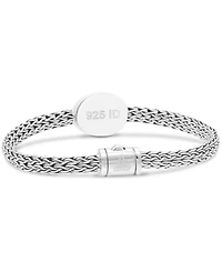 Bali Filigree with Hammer Accent Dragon Bone Chain Bracelet Sterling Silver