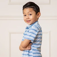 Hope & Henry Boys' Linen Short Sleeve Button Down Shirt, Kids