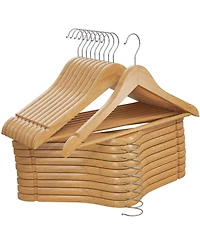 30 Pack Natural Wood Solid Wood Clothes Hangers, Coat Hanger, Wooden Hangers