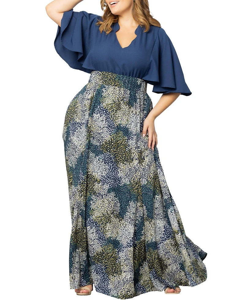 Kiyonna Plus Avisa Flowy A Line Evening Gown